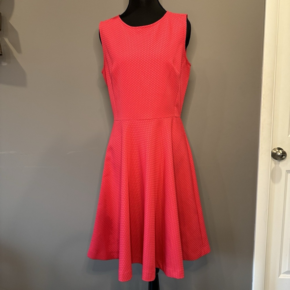 Natori dress, Sleeveless Pink‎ Textured Midi Dress, size 6, EUC